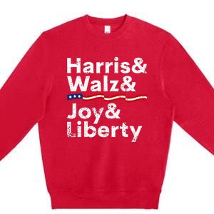 Harris Walz Joy Liberty Harris Walz Waltz 2024 Retro Premium Crewneck Sweatshirt