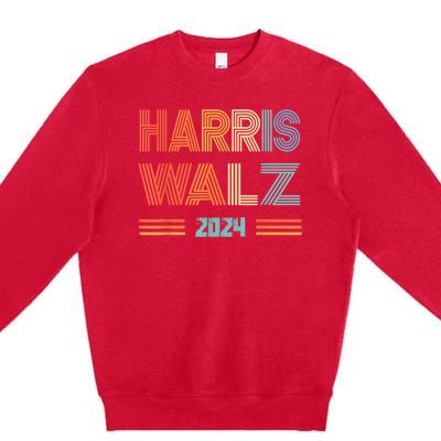 Harris Waltz Kamala Harris Walz 2024 Vp President 47th Tim Premium Crewneck Sweatshirt