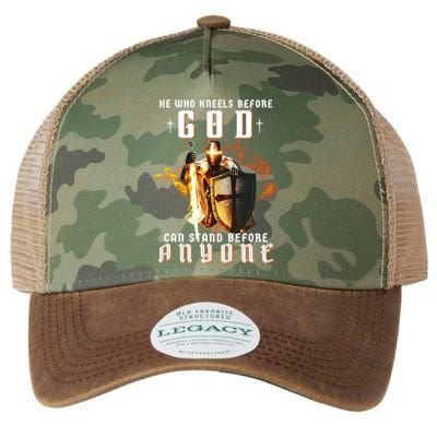 He Who Kneels Before God Can Stand Before Anyone Legacy Tie Dye Trucker Hat