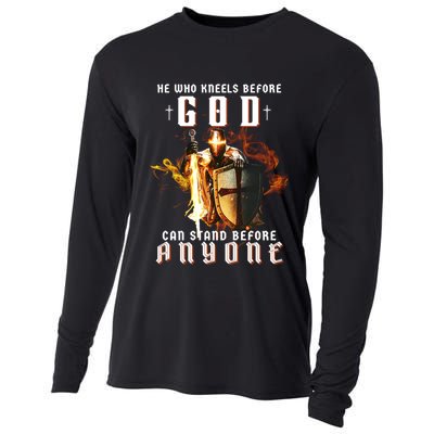 He Who Kneels Before God Can Stand Before Anyone Cooling Performance Long Sleeve Crew