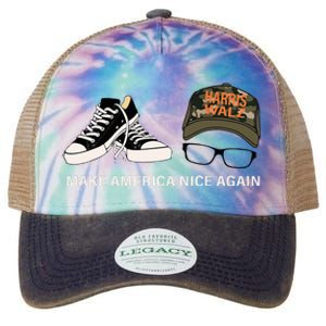 Harris Walz Kamal Make America Nice Again Kamala Rally Legacy Tie Dye Trucker Hat