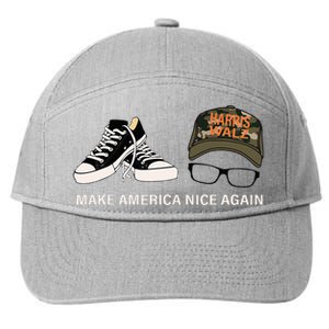 Harris Walz Kamal Make America Nice Again Kamala Rally 7-Panel Snapback Hat