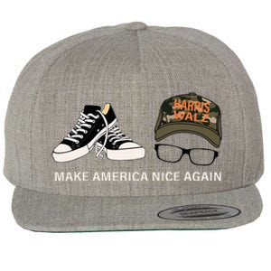 Harris Walz Kamal Make America Nice Again Kamala Rally Wool Snapback Cap