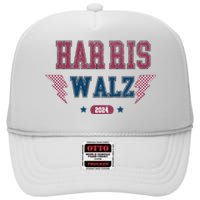 Harris Walz Kamala Harris Tim Walz Election 2024 High Crown Mesh Back Trucker Hat