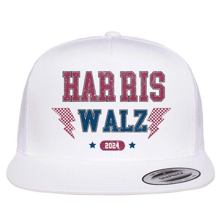 Harris Walz Kamala Harris Tim Walz Election 2024 Flat Bill Trucker Hat