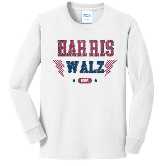 Harris Walz Kamala Harris Tim Walz Election 2024 Kids Long Sleeve Shirt