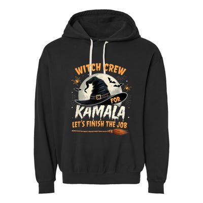 Halloween Witch Kamala Harris Witch Crew For Kamala 2024 Garment-Dyed Fleece Hoodie