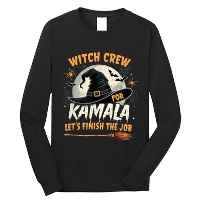 Halloween Witch Kamala Harris Witch Crew For Kamala 2024 Long Sleeve Shirt