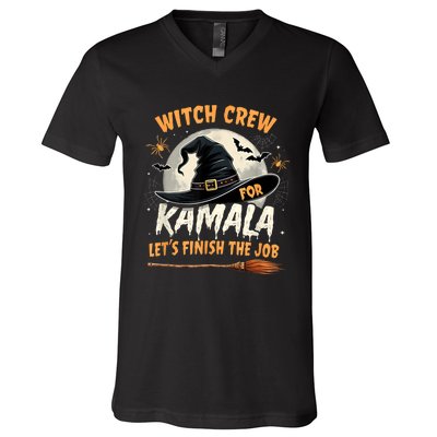 Halloween Witch Kamala Harris Witch Crew For Kamala 2024 V-Neck T-Shirt