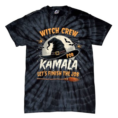 Halloween Witch Kamala Harris Witch Crew For Kamala 2024 Tie-Dye T-Shirt