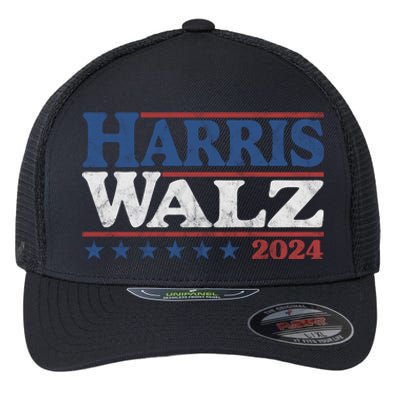 Harris Waltz Kamala Harris Tim Waltz 2024 Vintage Election Flexfit Unipanel Trucker Cap