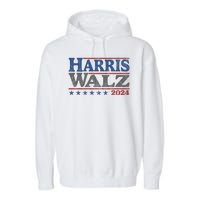 Harris Waltz Kamala Harris Tim Waltz 2024 Vintage Election Garment-Dyed Fleece Hoodie