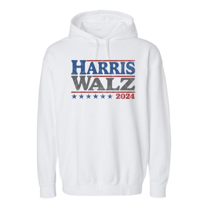 Harris Waltz Kamala Harris Tim Waltz 2024 Vintage Election Garment-Dyed Fleece Hoodie