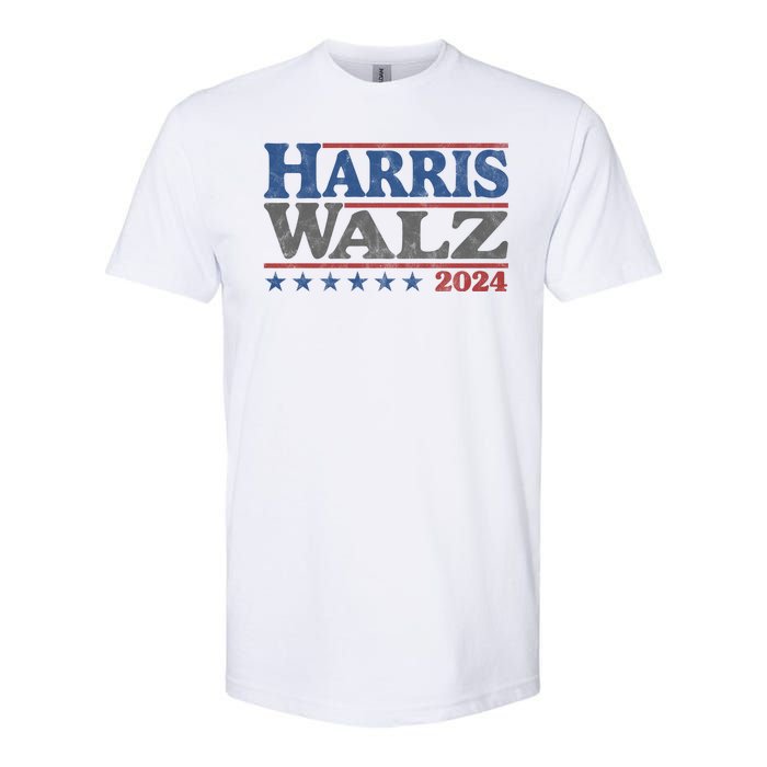 Harris Waltz Kamala Harris Tim Waltz 2024 Vintage Election Softstyle CVC T-Shirt