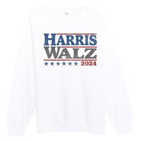 Harris Waltz Kamala Harris Tim Waltz 2024 Vintage Election Premium Crewneck Sweatshirt