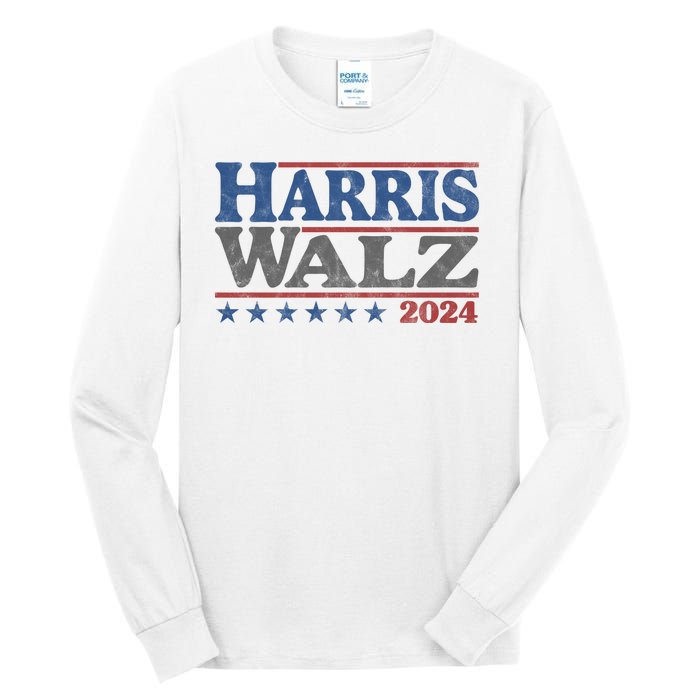 Harris Waltz Kamala Harris Tim Waltz 2024 Vintage Election Tall Long Sleeve T-Shirt