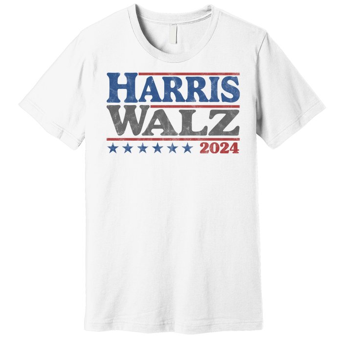 Harris Waltz Kamala Harris Tim Waltz 2024 Vintage Election Premium T-Shirt