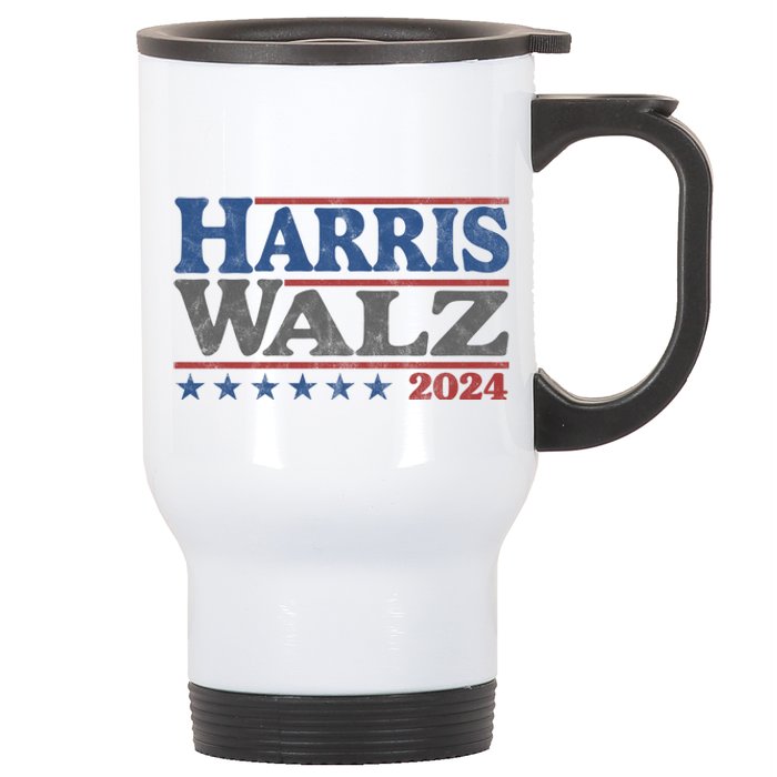 Harris Waltz Kamala Harris Tim Waltz 2024 Vintage Election Stainless Steel Travel Mug