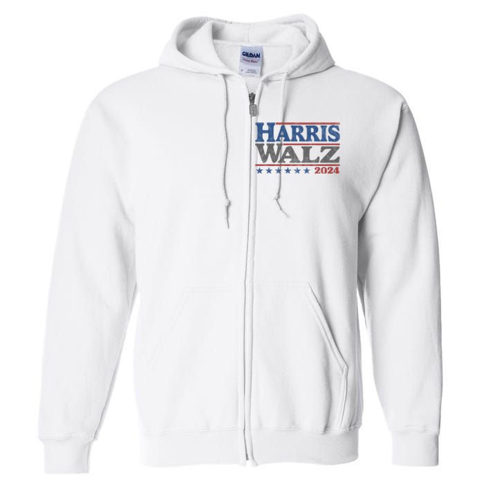 Harris Waltz Kamala Harris Tim Waltz 2024 Vintage Election Full Zip Hoodie