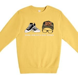 Harris Walz Kamal Make America Nice Again Kamala Rally Premium Crewneck Sweatshirt