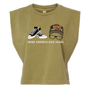 Harris Walz Kamal Make America Nice Again Kamala Rally Garment-Dyed Women's Muscle Tee