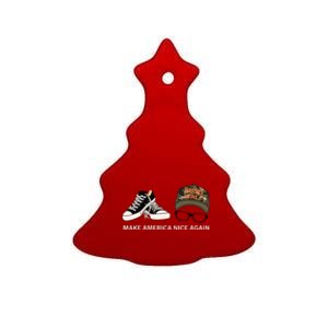 Harris Walz Kamal Make America Nice Again Kamala Rally Ceramic Tree Ornament