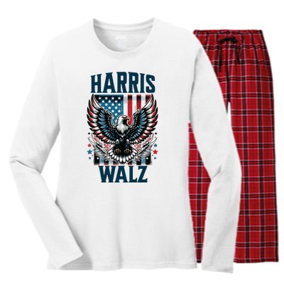 Harris Walz Kamala Harris Walz 2024 Women's Long Sleeve Flannel Pajama Set 