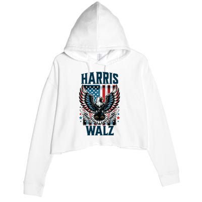 Harris Walz Kamala Harris Walz 2024 Crop Fleece Hoodie