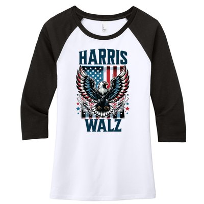 Harris Walz Kamala Harris Walz 2024 Women's Tri-Blend 3/4-Sleeve Raglan Shirt