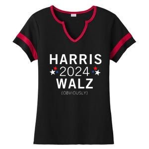 Harris Walz Kamala Democrat Voting Presidential Election Ladies Halftime Notch Neck Tee