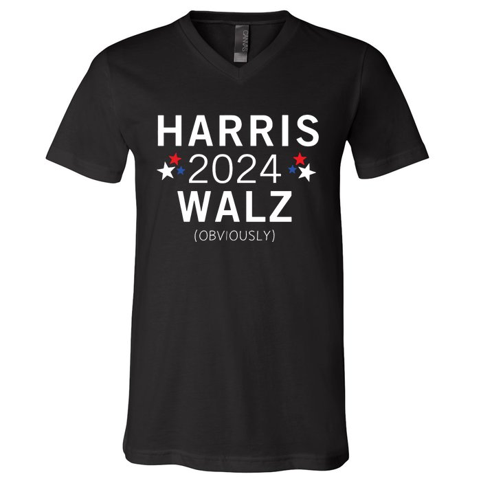 Harris Walz Kamala Democrat Voting Presidential Election V-Neck T-Shirt