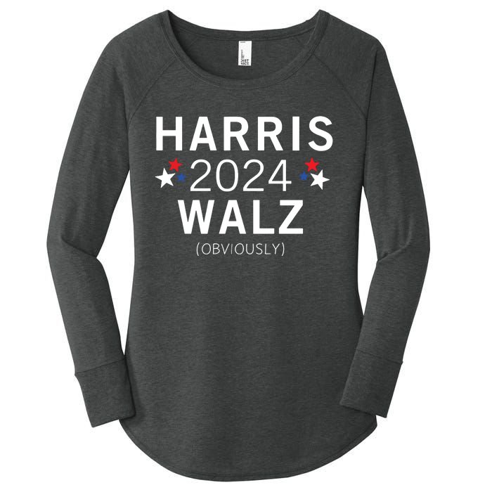 Harris Walz Kamala Democrat Voting Presidential Election Women's Perfect Tri Tunic Long Sleeve Shirt