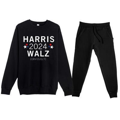 Harris Walz Kamala Democrat Voting Presidential Election Premium Crewneck Sweatsuit Set