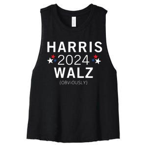 Harris Walz Kamala Democrat Voting Presidential Election Women's Racerback Cropped Tank