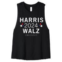 Harris Walz Kamala Democrat Voting Presidential Election Women's Racerback Cropped Tank