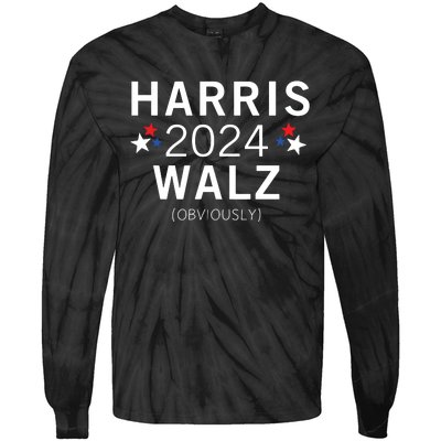 Harris Walz Kamala Democrat Voting Presidential Election Tie-Dye Long Sleeve Shirt