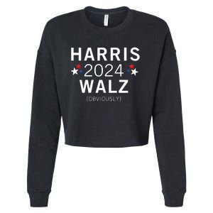 Harris Walz Kamala Democrat Voting Presidential Election Cropped Pullover Crew