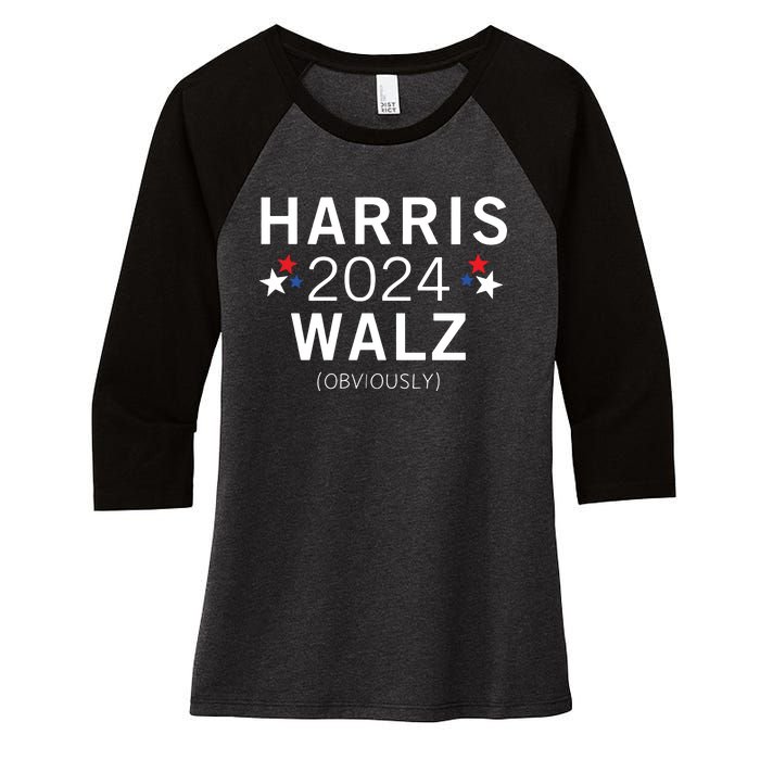 Harris Walz Kamala Democrat Voting Presidential Election Women's Tri-Blend 3/4-Sleeve Raglan Shirt