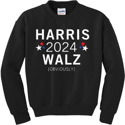 Harris Walz Kamala Democrat Voting Presidential Election Kids Sweatshirt