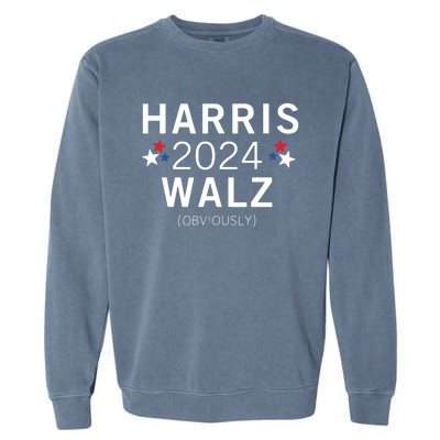 Harris Walz Kamala Democrat Voting Presidential Election Garment-Dyed Sweatshirt