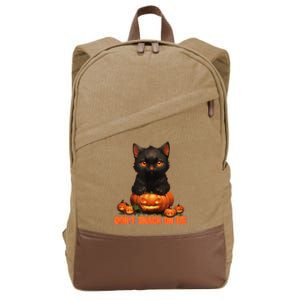 Harris Walz Kamala 2024 Support DonT Snack On Me Cat Cotton Canvas Backpack