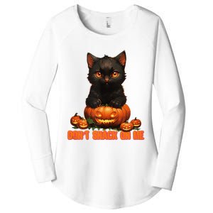 Harris Walz Kamala 2024 Support DonT Snack On Me Cat Women's Perfect Tri Tunic Long Sleeve Shirt