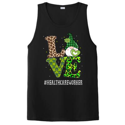 Healthcare Worker Love St Patricks Day Gnome Leopard Gift PosiCharge Competitor Tank