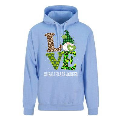 Healthcare Worker Love St Patricks Day Gnome Leopard Gift Unisex Surf Hoodie