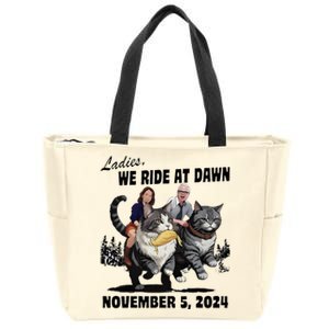 Harris Walz Ladies We Ride At Dawn November 5th 2024 Zip Tote Bag