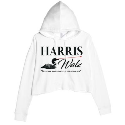 Harris Walz Laser Loon Weird Campaign Crop Fleece Hoodie