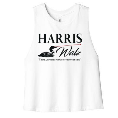 Harris Walz Laser Loon Weird Campaign Women's Racerback Cropped Tank