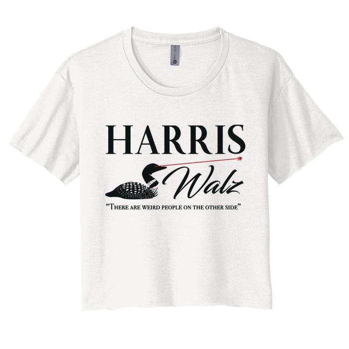 Harris Walz Laser Loon Weird Campaign Women's Crop Top Tee