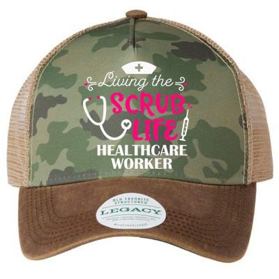 Healthcare Worker Living The Scrub Life Nursing Lover Legacy Tie Dye Trucker Hat