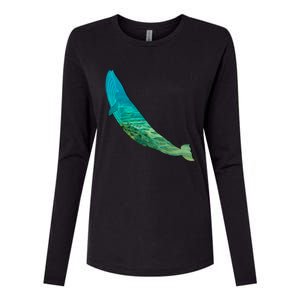 Humpback Whale Lovers Silhouette Earth Day And Ocean Week Gift Womens Cotton Relaxed Long Sleeve T-Shirt